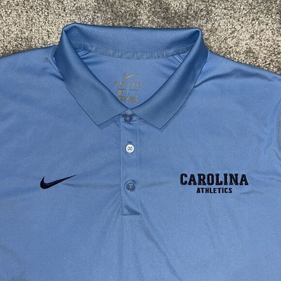 Nike Blue UNC North Carolina Athletics Tar Heels Golf polo shirt with spot XL - Picture 1 of 7